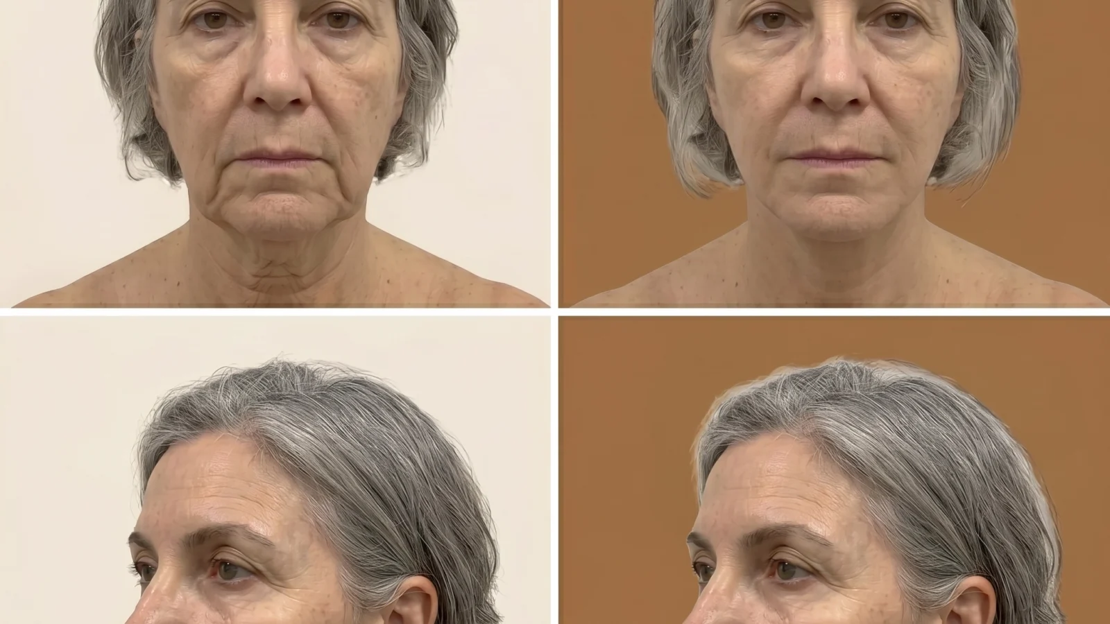 Necklift — before and after